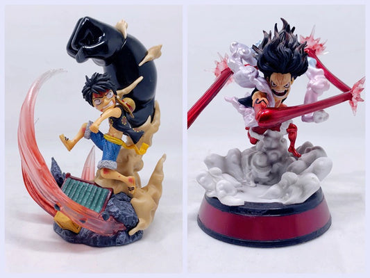 Anime One Piece Big Hand Luffy Long Hand Luffy Fighting Version Scene Statue Model Boxed Garage Kit